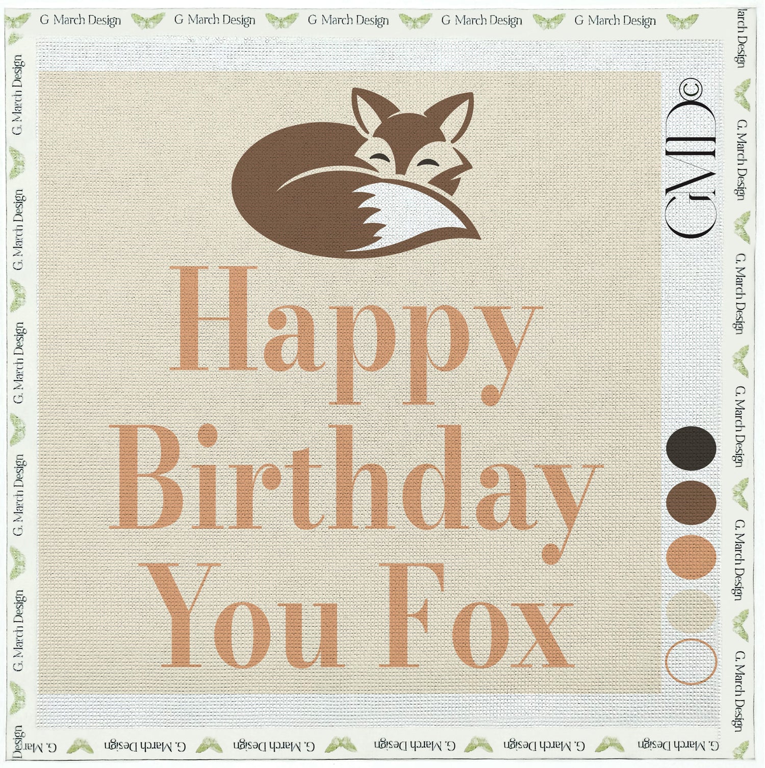 Happy Birthday You Fox Needlepoint Card Kit | Funny Birthday Greeting Card