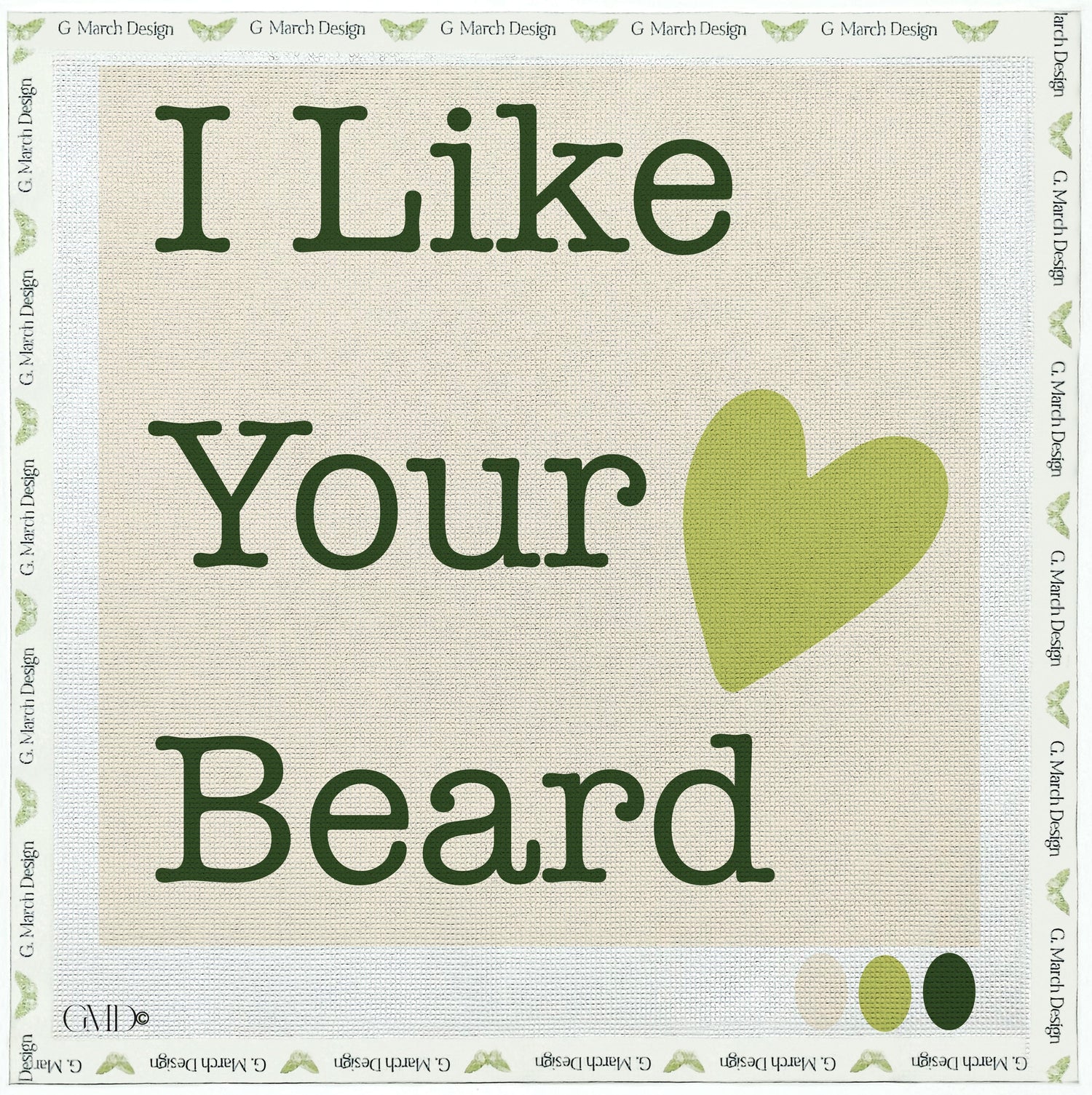 I Like Your Beard Needlepoint Card Kit | Funny Valentine & Anniversary Card
