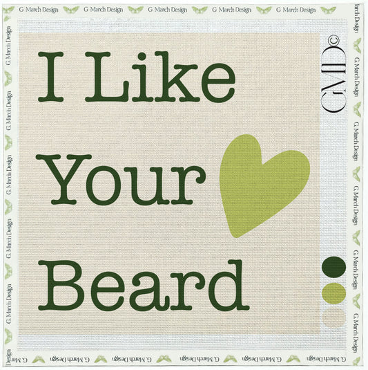 I Like Your Beard Needlepoint Card Kit | Funny Valentine & Anniversary Card