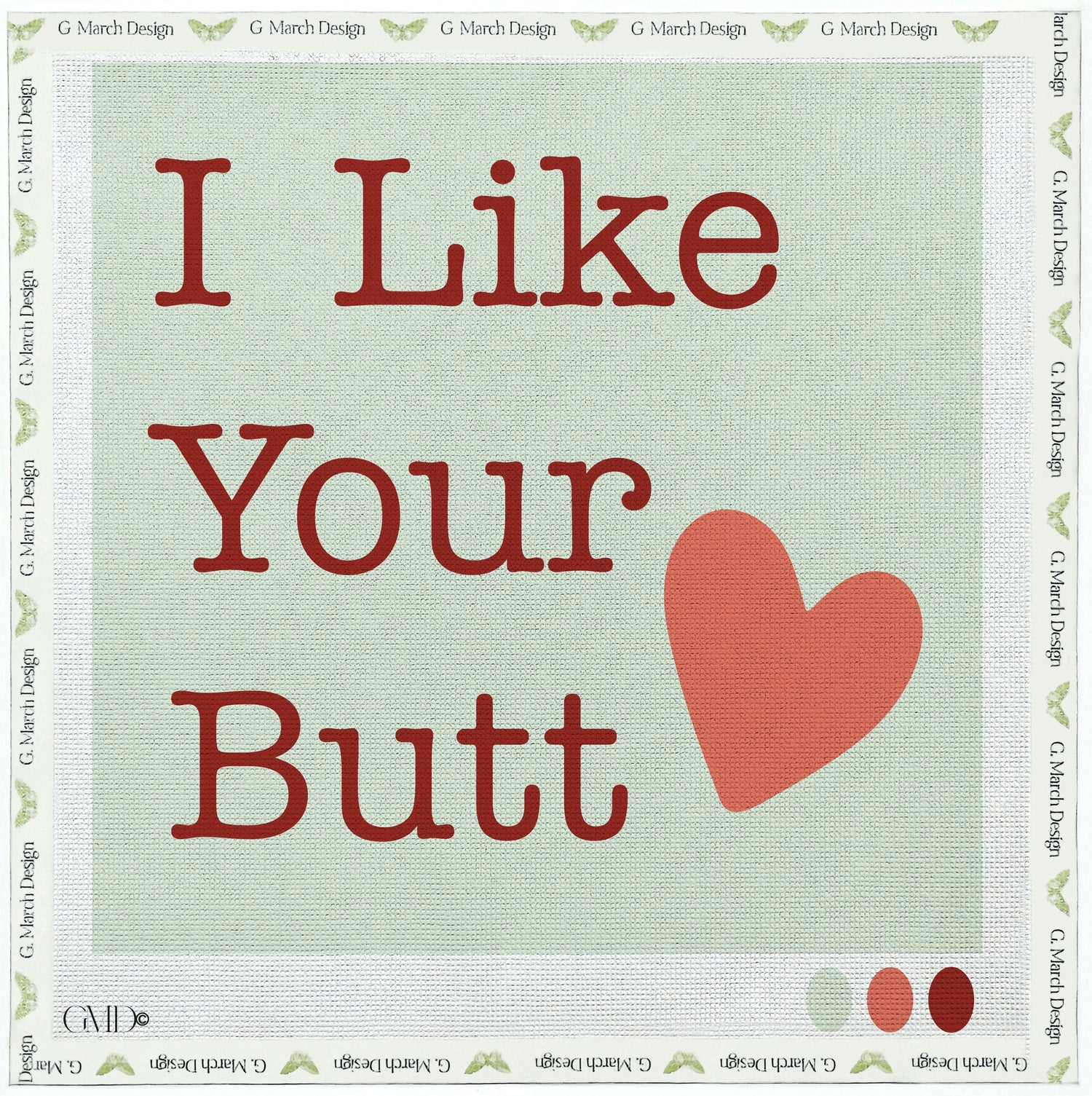 I Like Your Butt Needlepoint Card Kit | Funny Valentine & Anniversary Card