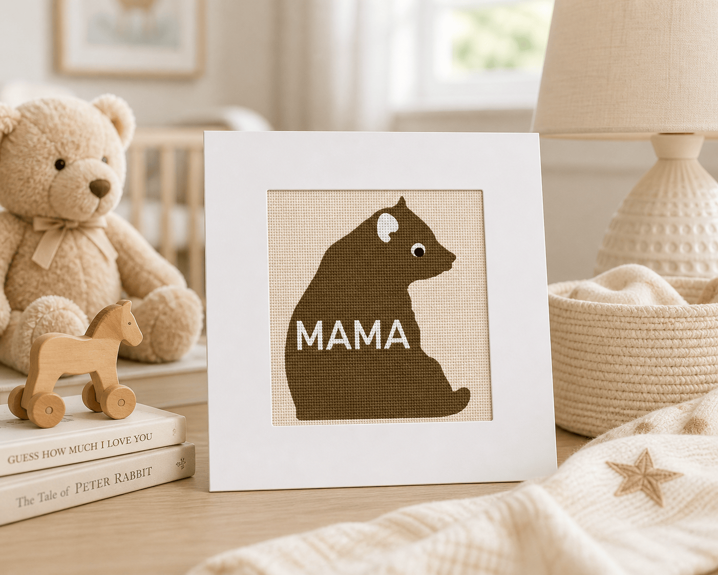 Mama Bear Needlepoint Card Kit | Mother's Day Greeting Card