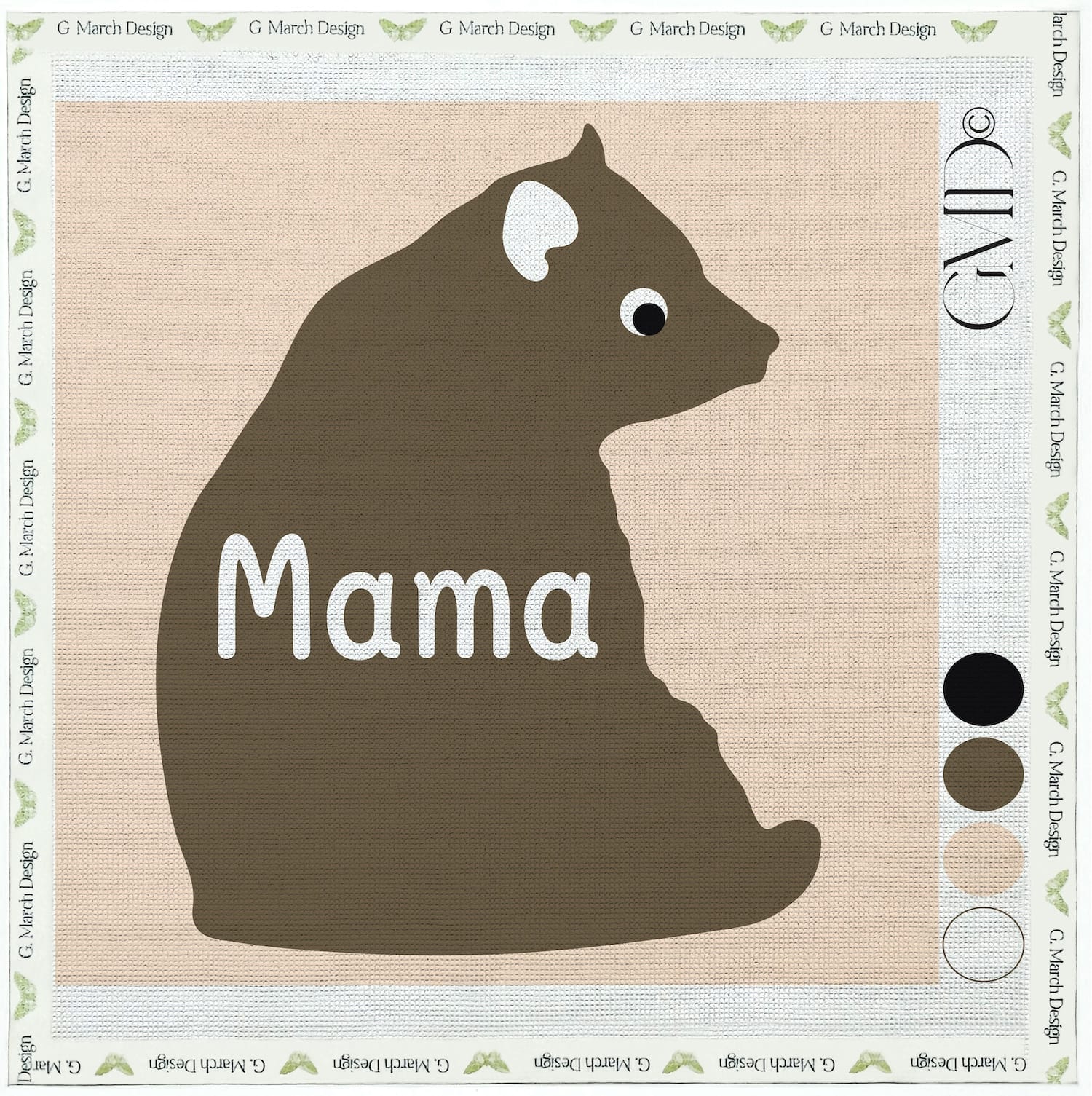 Mama Bear Needlepoint Card Kit | Mother's Day Greeting Card