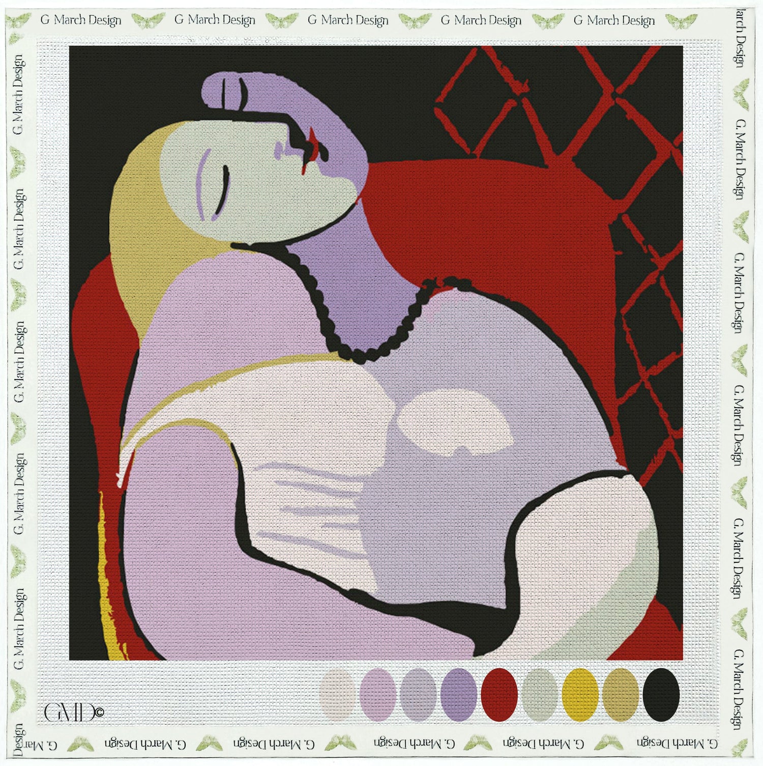 Picasso The Dream Needlepoint Card - Museum Art Greeting Card 1932