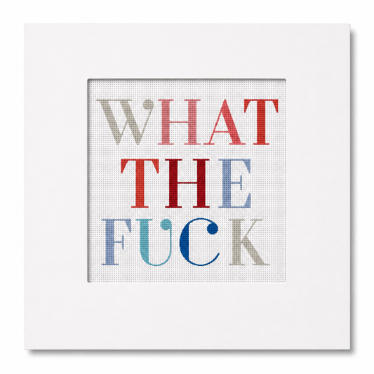 What the F*ck Needlepoint Card Kit | Bold Typography Greeting Card