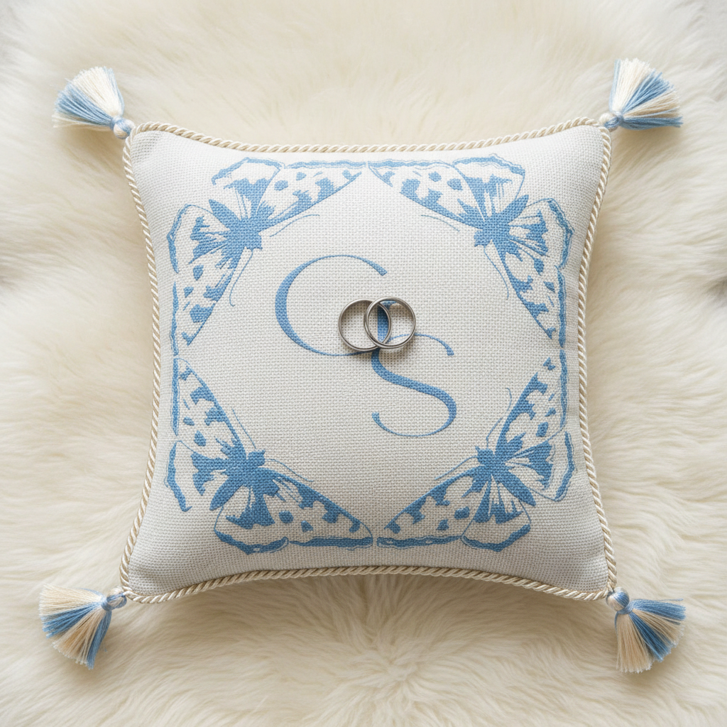 Something Blue (and Personal): The Story Behind My  Wedding Ring Pillows