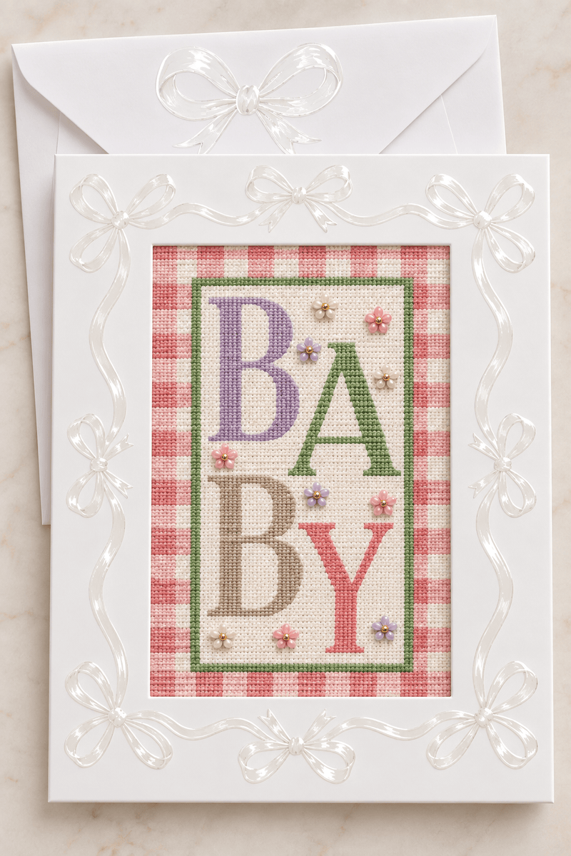 Sweet Baby Girl Needlepoint Greeting Card Kit