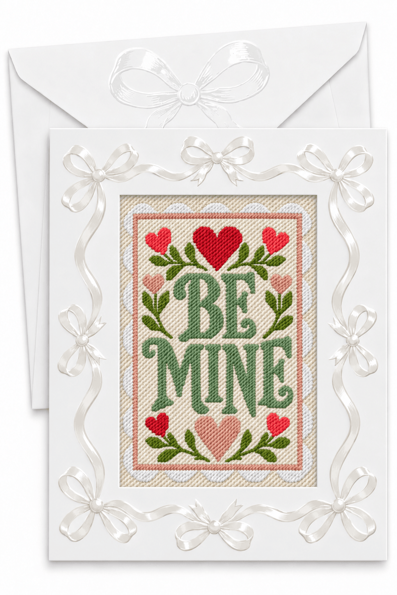 Be Mine Needlepoint Greeting Card Kit