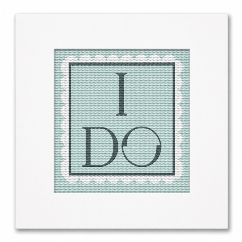 "I Do" Needlepoint Greeting Card