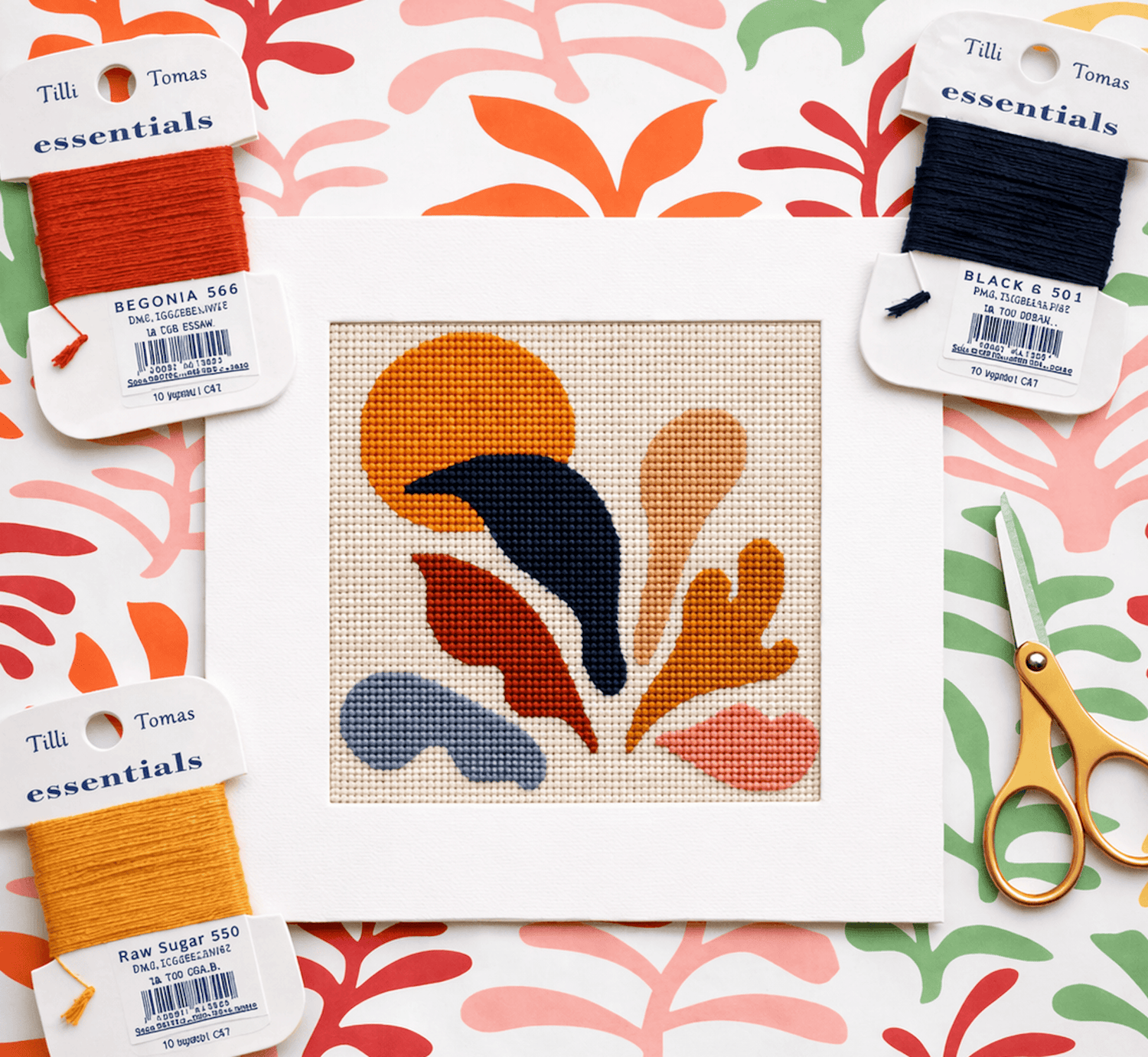 Matisse “The Forms” Needlepoint Card Kit – Modern Abstract Needlepoint Greeting Card