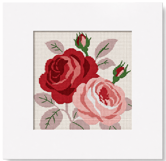 Washington D.C. American Beauty Rose Needlepoint Card Design | State Flower Series by G. March Design