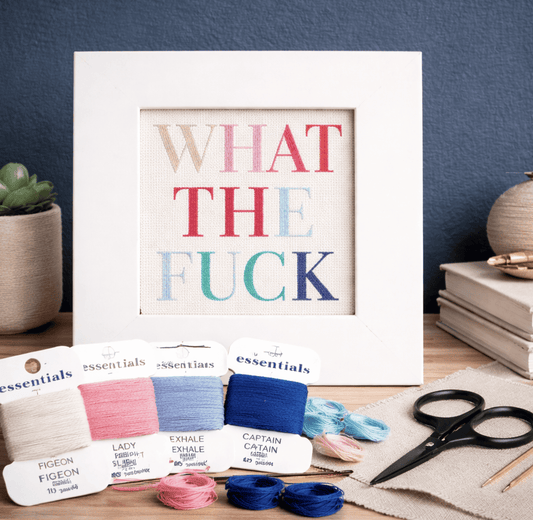 What the F*ck Needlepoint Card Kit | Bold Typography Greeting Card