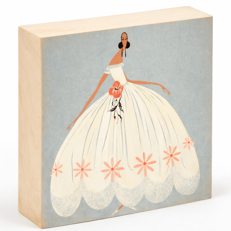 Jeanne Lanvin Bride with Pink Flowers - Vintage Fashion Illustration Wall Art