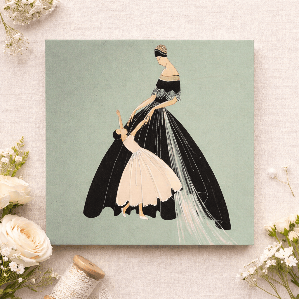 Jeanne Lanvin Mother & Daughter Wood Block Print