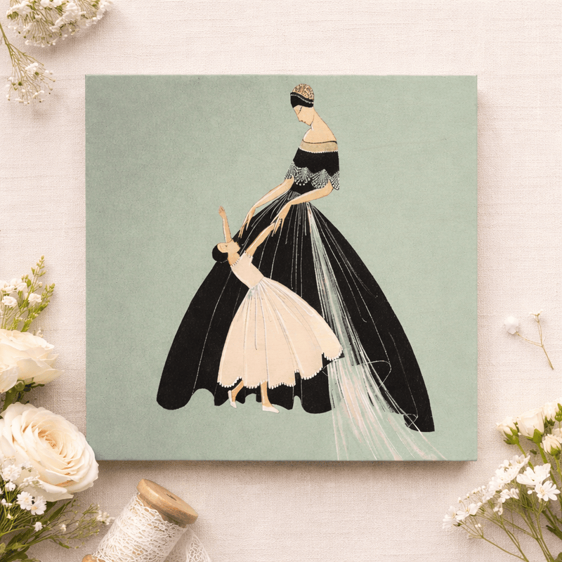 Jeanne Lanvin Mother & Daughter Wood Block Print