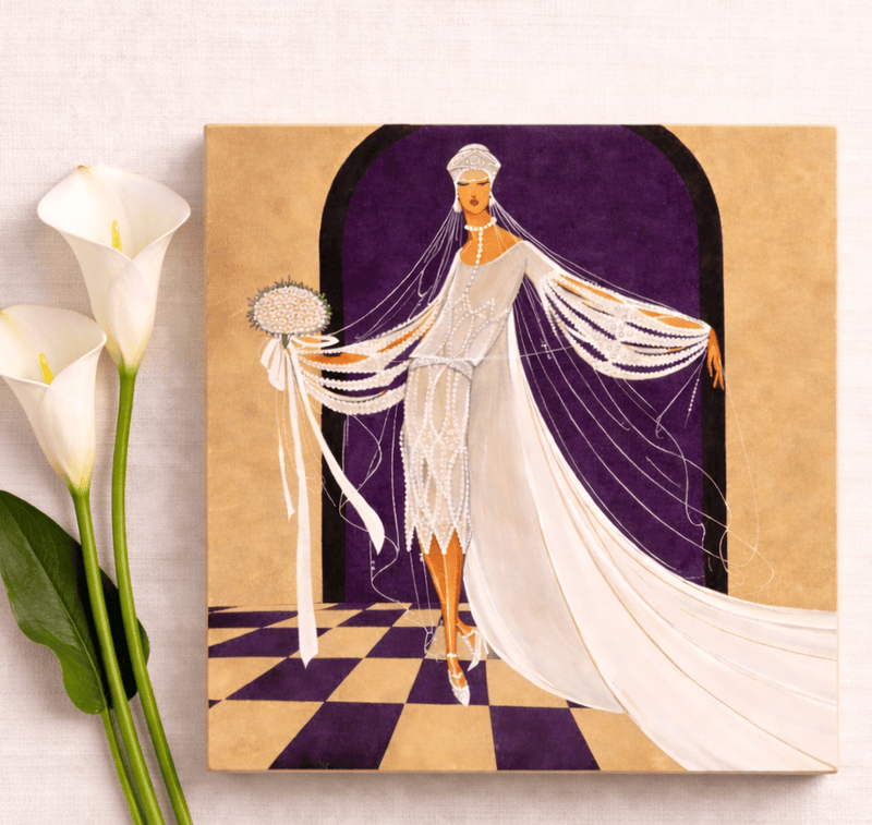 Jeanne Lanvin Art Deco Bride #1 - Vintage Fashion Illustration Wall Art