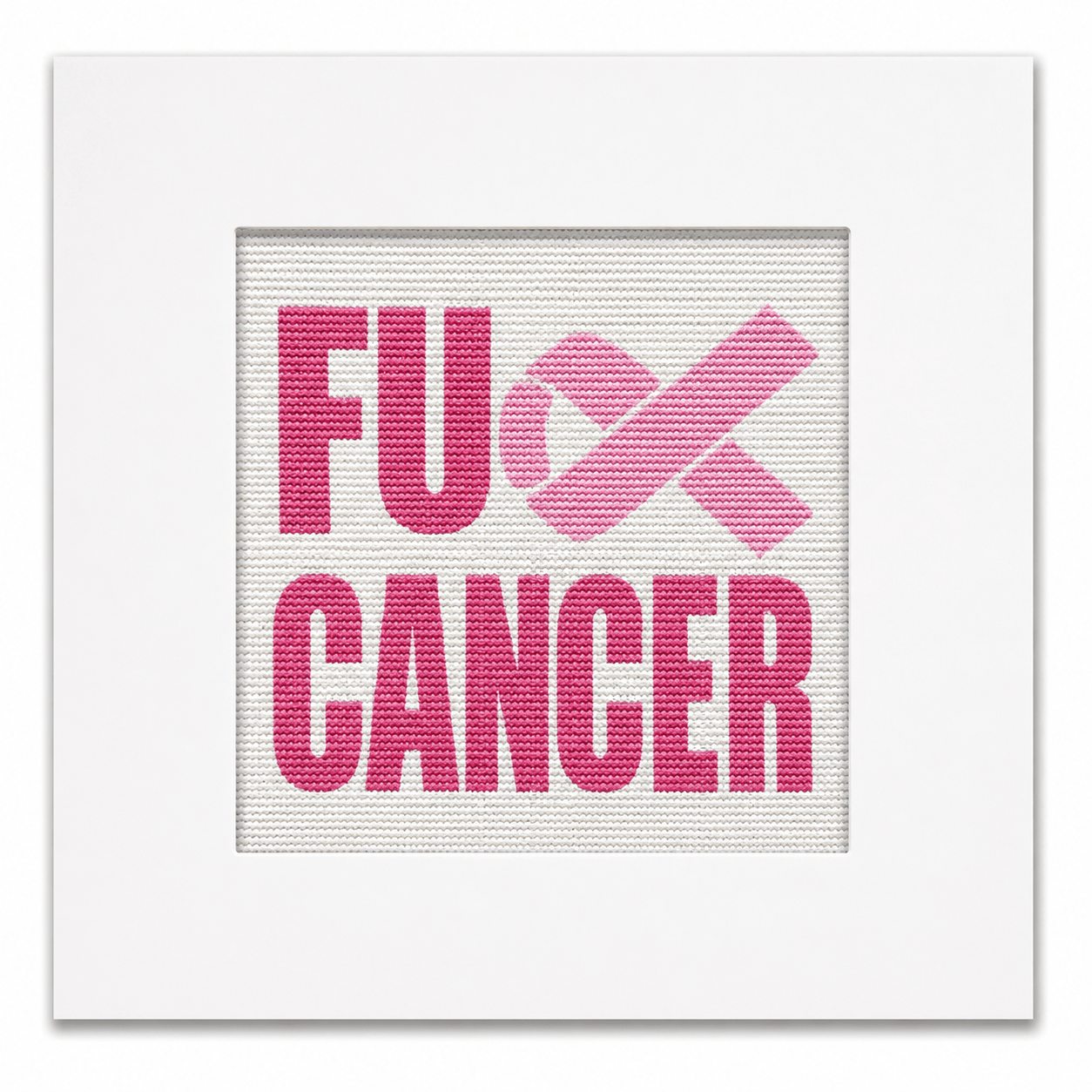 F*ck Cancer Ribbon Needlepoint Card Kit | Cancer Awareness Greeting Card
