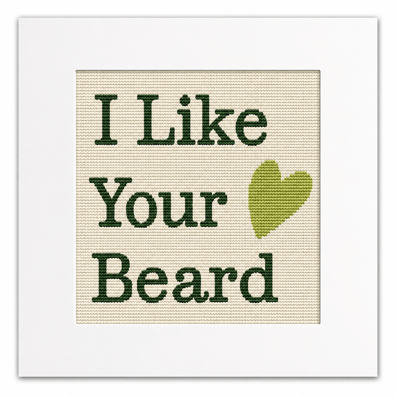 I Like Your Beard Needlepoint Card Kit | Funny Valentine & Anniversary Card