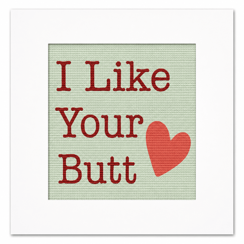 I Like Your Butt Needlepoint Card Kit | Funny Valentine & Anniversary Card
