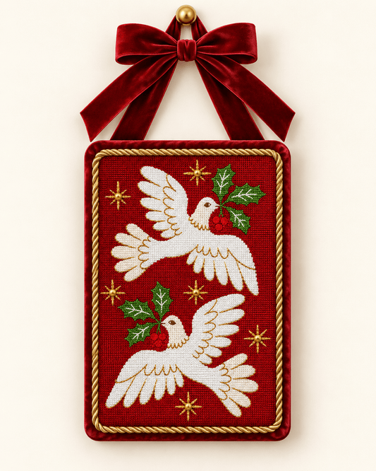 Two Turtle Doves Needlepoint Greeting Card Kit
