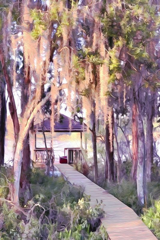 Dockside Stillness — Southern Woodland Landscape Fine Art Print | G March Design