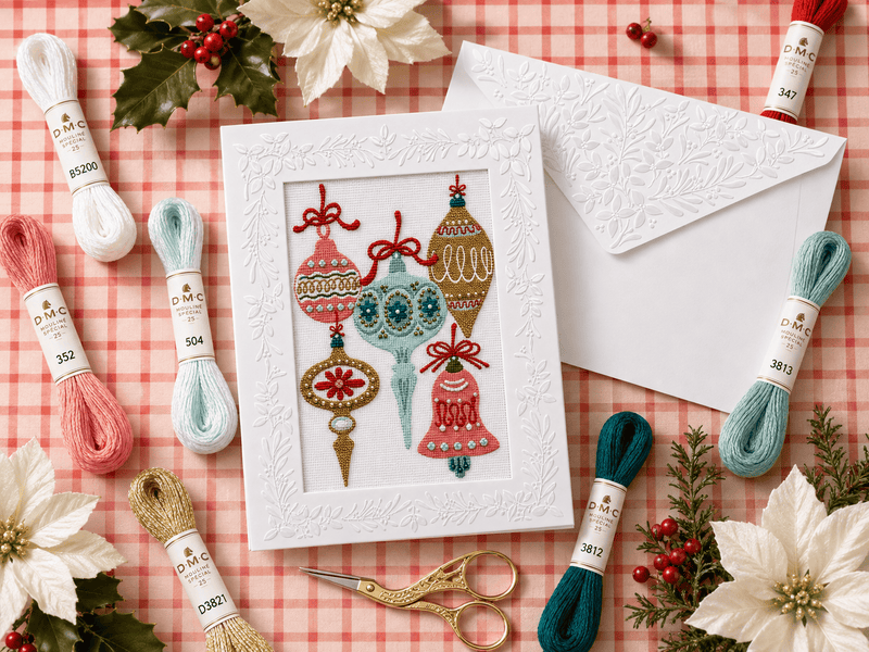 Vintage Baubles Needlepoint Greeting Card Kit