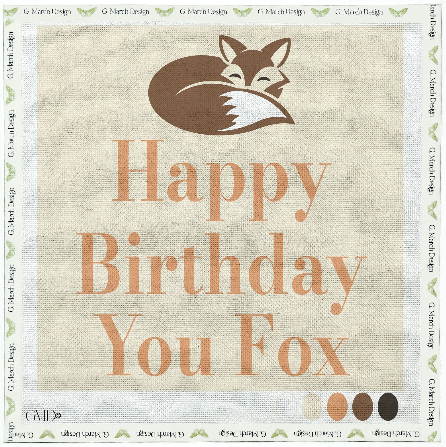 Happy Birthday You Fox Needlepoint Card Kit | Funny Birthday Greeting Card