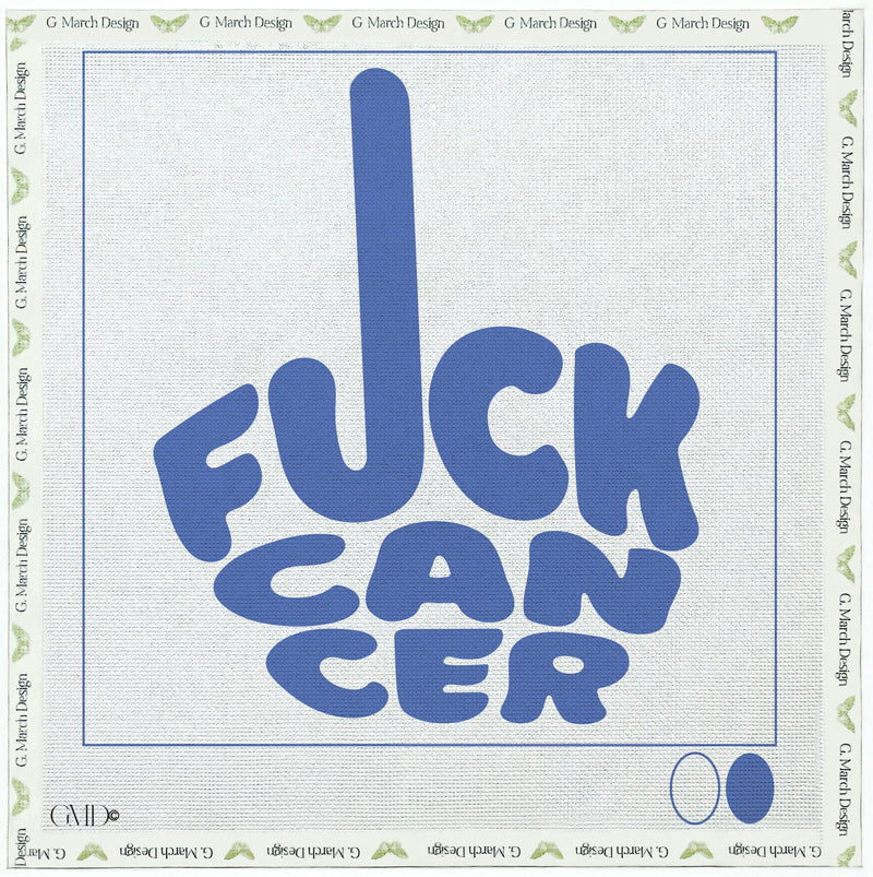 F*ck Cancer Needlepoint Card Kit | Cancer Awareness Card | Pink & Blue