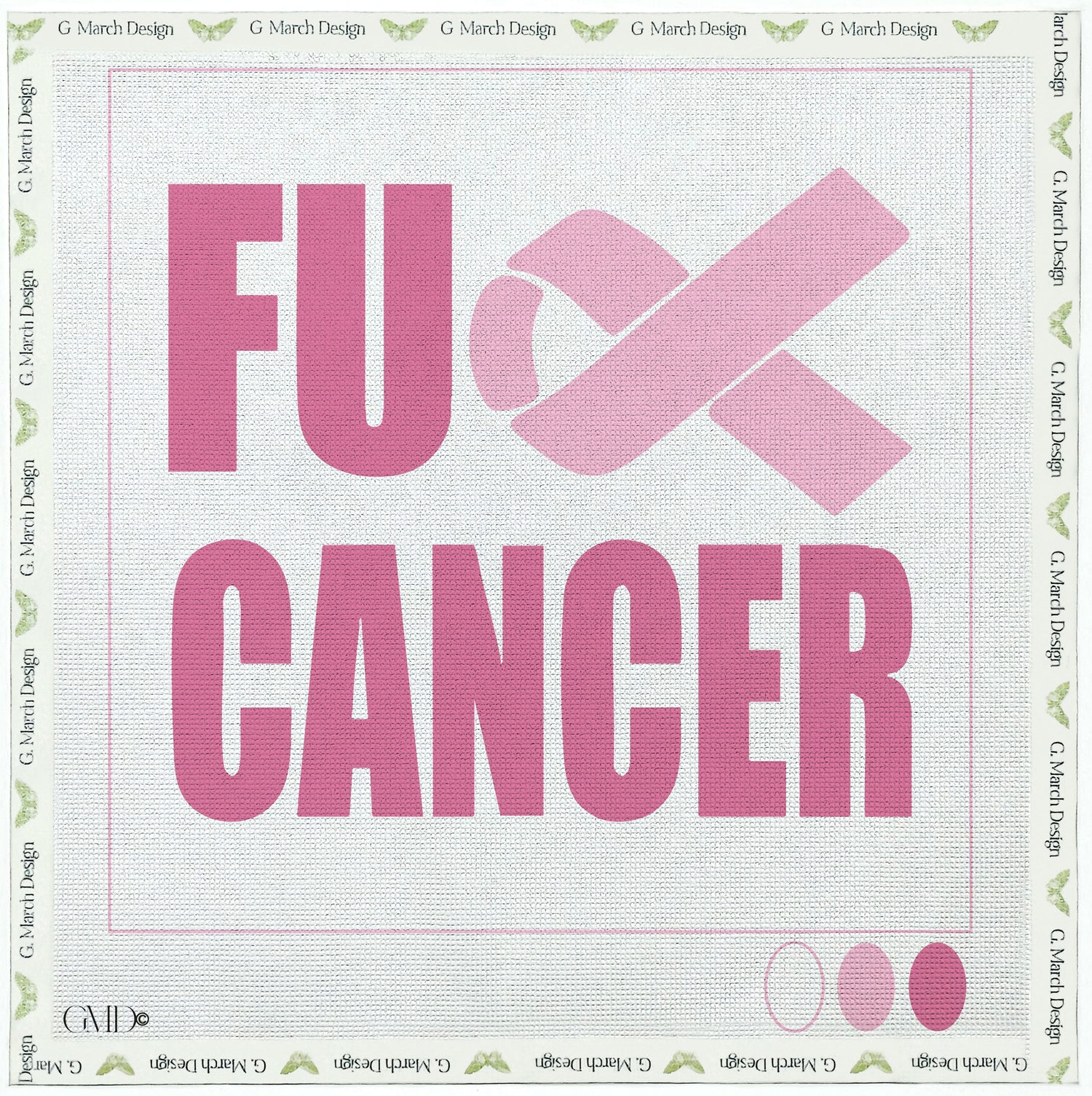 F*ck Cancer Ribbon Needlepoint Card Kit | Cancer Awareness Greeting Card