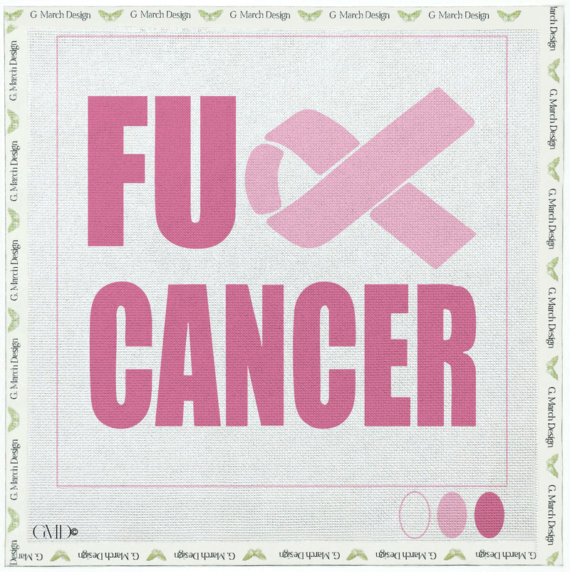 F*ck Cancer Ribbon Needlepoint Card Kit | Cancer Awareness Greeting Card