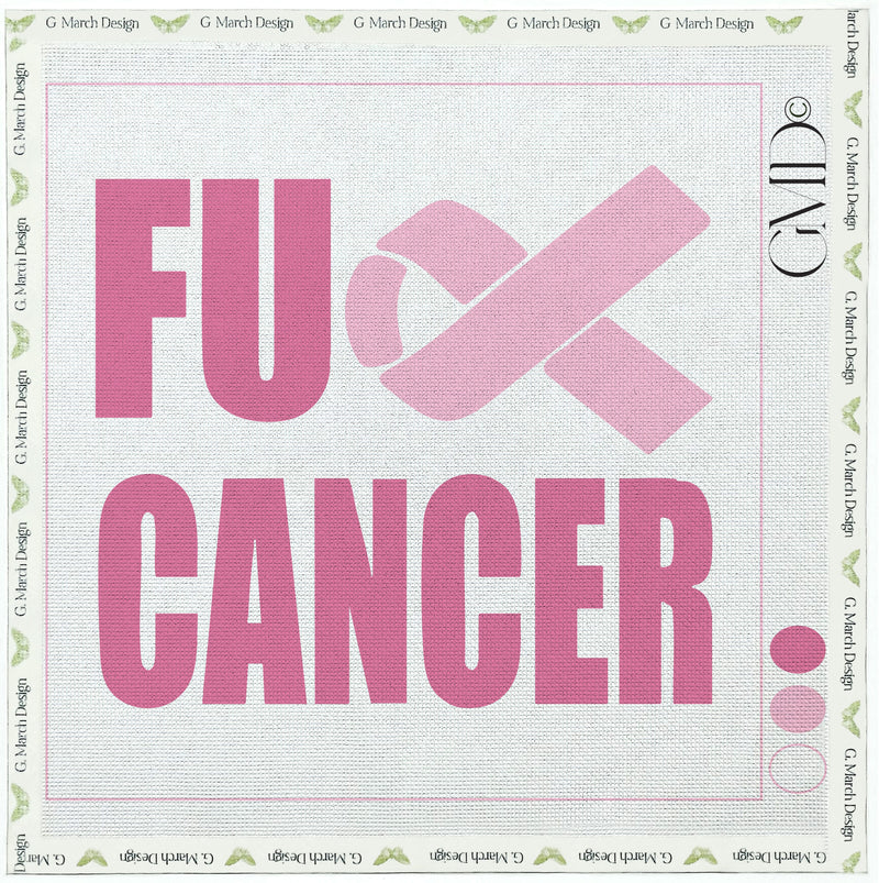 F*ck Cancer Ribbon Needlepoint Card Kit | Cancer Awareness Greeting Card