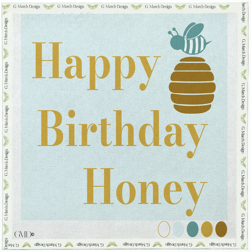 Happy Birthday Honey Needlepoint Card Kit | Bee & Hive Greeting Card