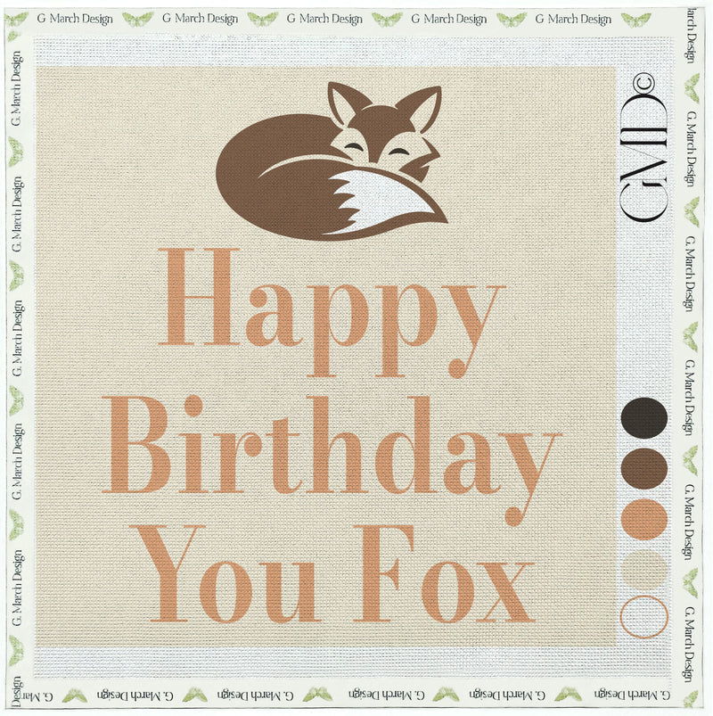 Happy Birthday You Fox Needlepoint Card Kit | Funny Birthday Greeting Card