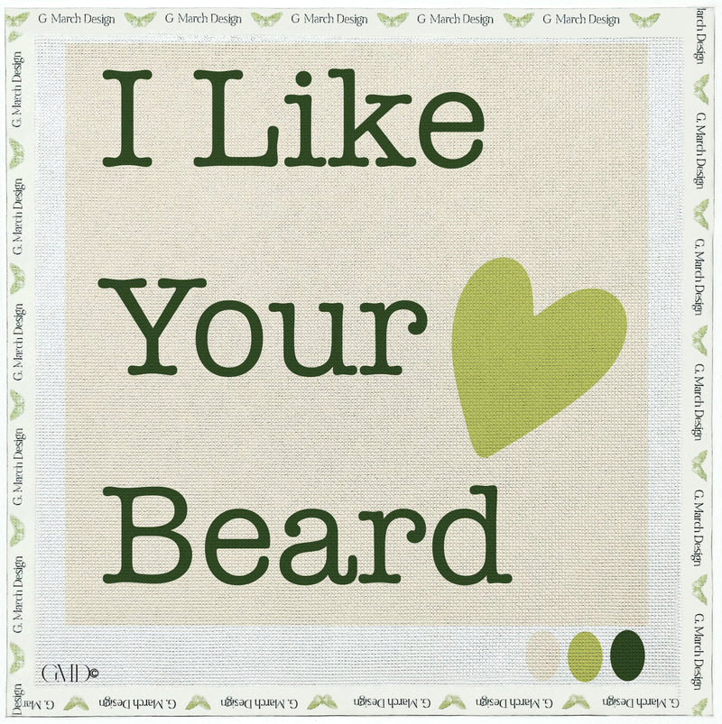 I Like Your Beard Needlepoint Card Kit | Funny Valentine & Anniversary Card