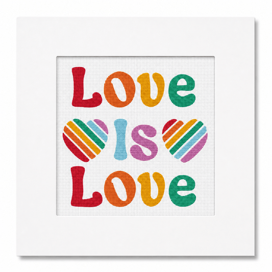 Love is Love Needlepoint Card Kit | Pride Rainbow Heart Greeting Card