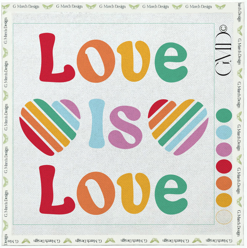 Love is Love Needlepoint Card Kit | Pride Rainbow Heart Greeting Card
