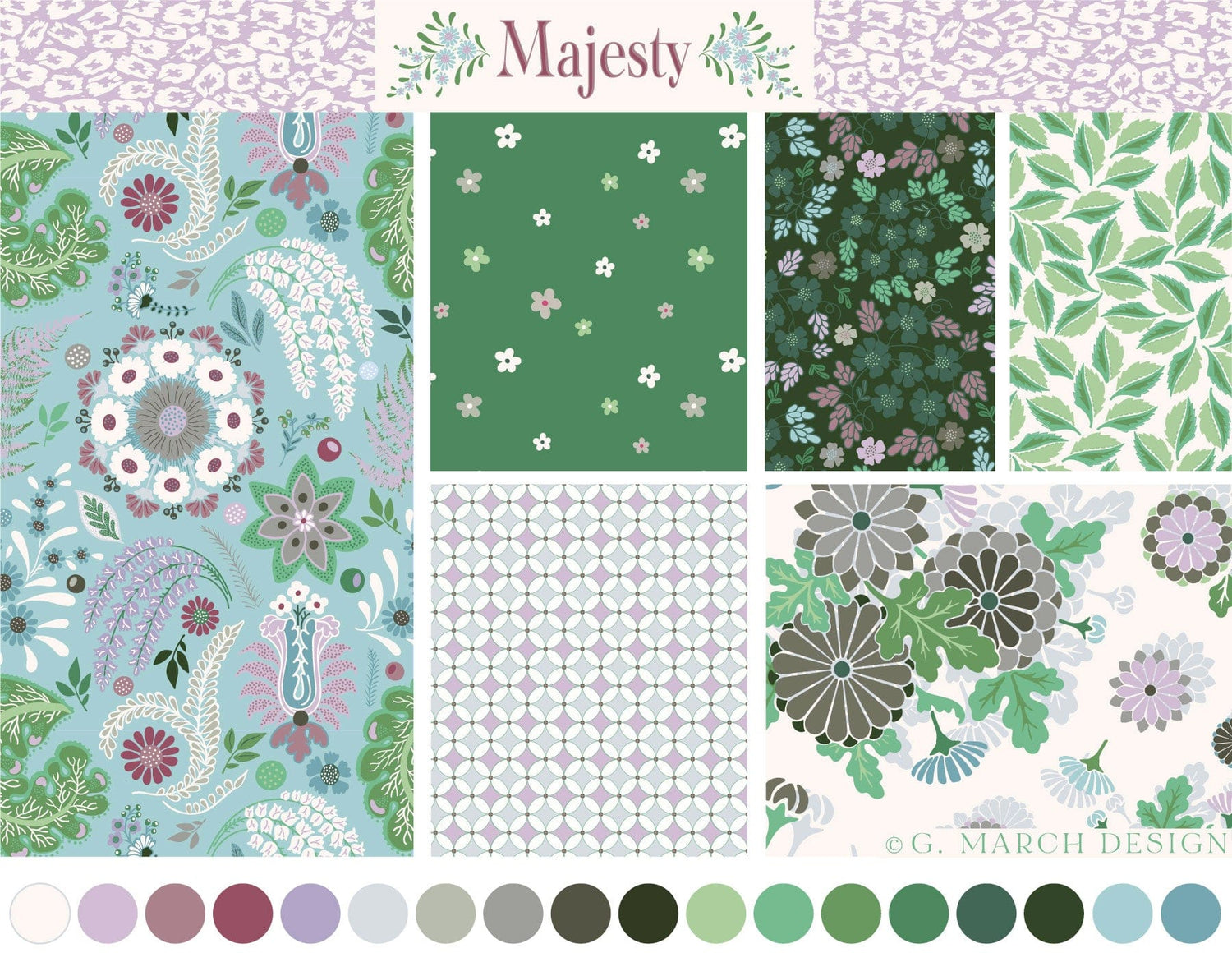 Majesty Surface Pattern Design Collection – Elegant Botanical Licensing Collection | G March Design