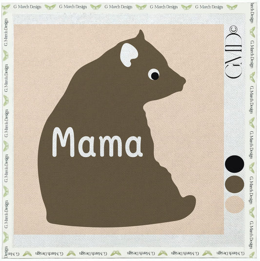 Mama Bear Needlepoint Ornament Canvas — 18 Mesh