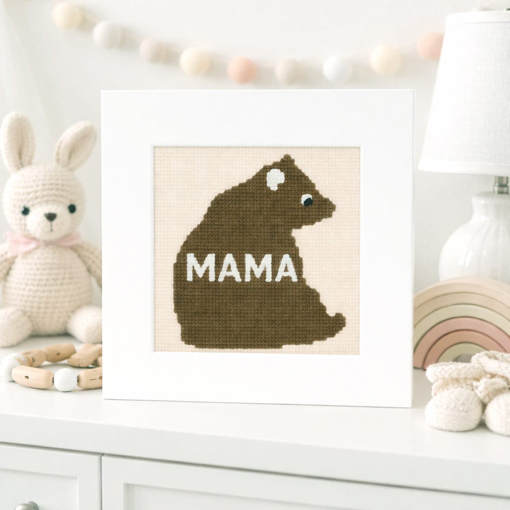Mama Bear Needlepoint Card Kit | Mother's Day Greeting Card
