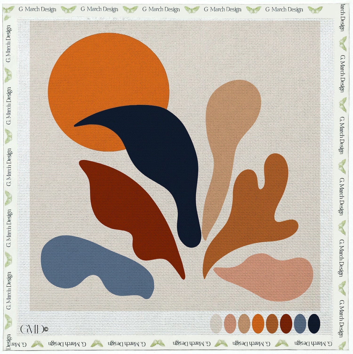 Matisse “The Forms” Needlepoint Card Kit – Modern Abstract Needlepoint Greeting Card