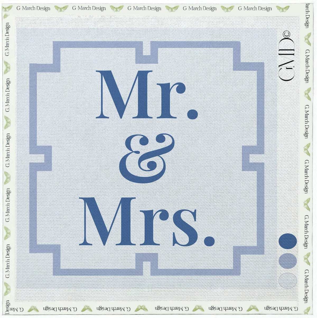 Mr. & Mrs. Needlepoint Card Kit | Wedding & Anniversary Greeting Card
