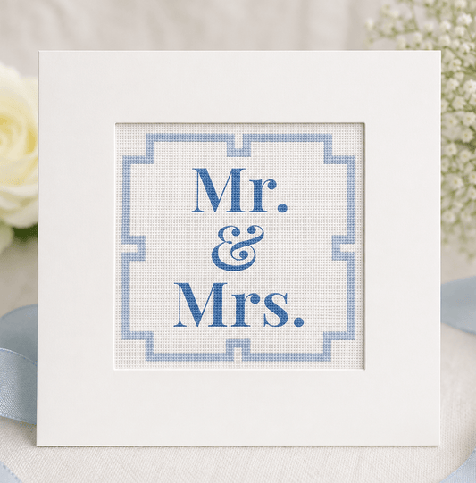 Mr. & Mrs. Needlepoint Card Kit | Wedding & Anniversary Greeting Card