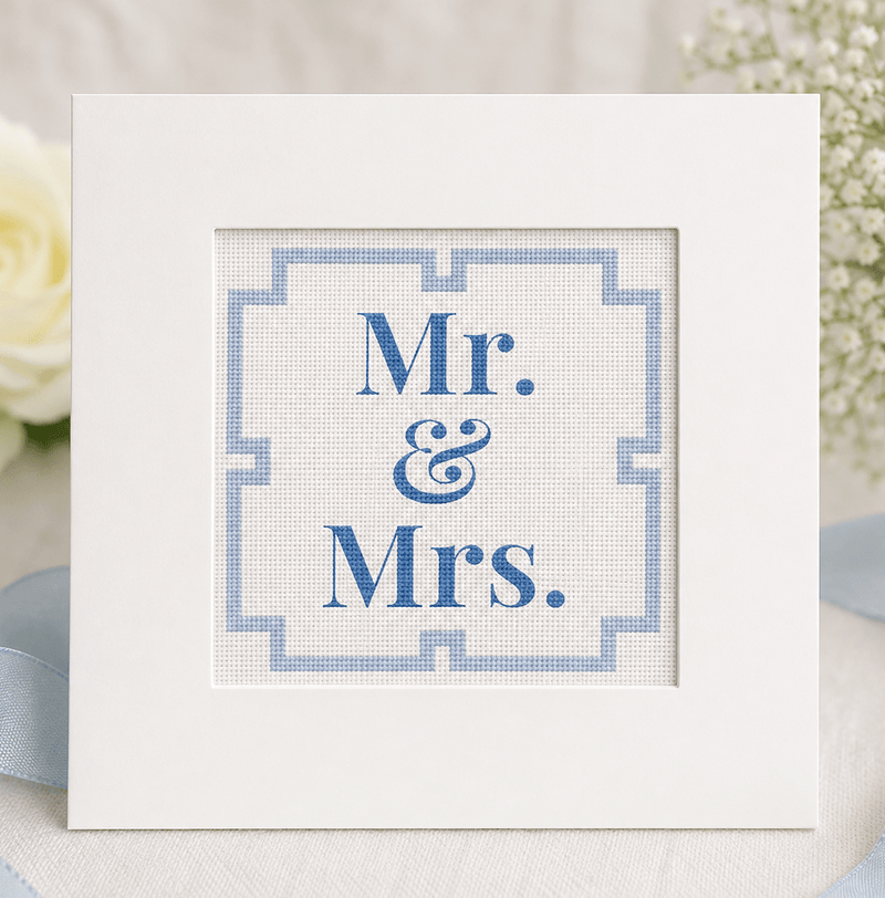 Mr. & Mrs. Needlepoint Card Kit | Wedding & Anniversary Greeting Card
