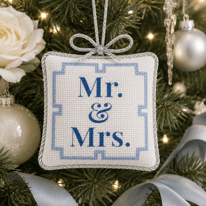 Mr. & Mrs. Needlepoint Card Kit | Wedding & Anniversary Greeting Card
