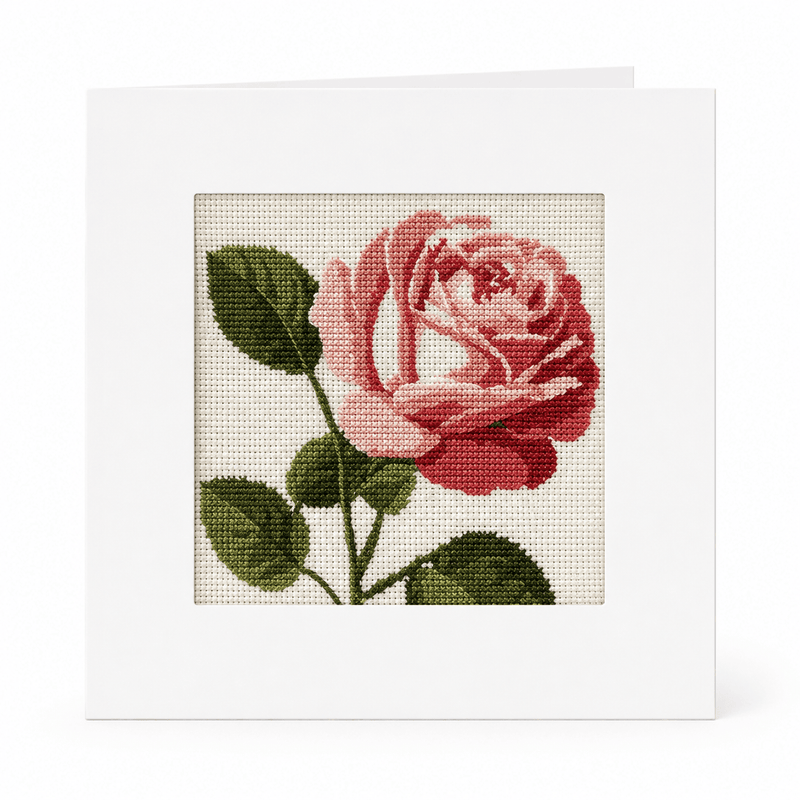 New York Rose Needlepoint Card Design | State Flower Series by G. March Design