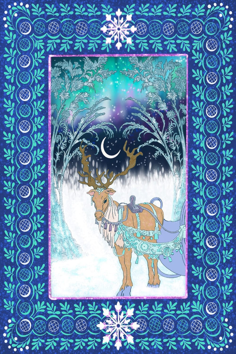 Northern Lights — Celestial Reindeer & Aurora Illustrated Fine Art Print | G March Design