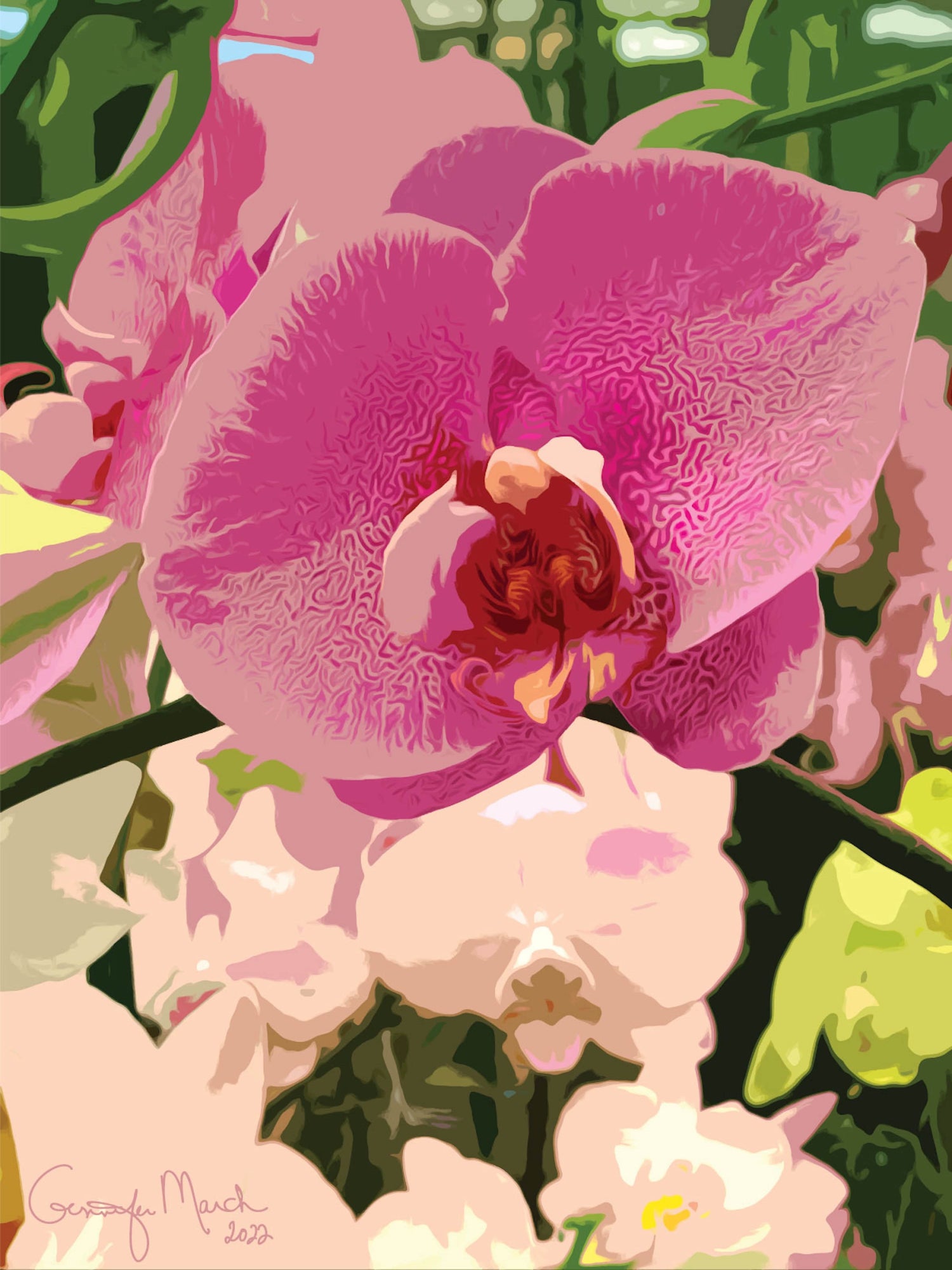 Orchid Reverie - Acrylic Painting