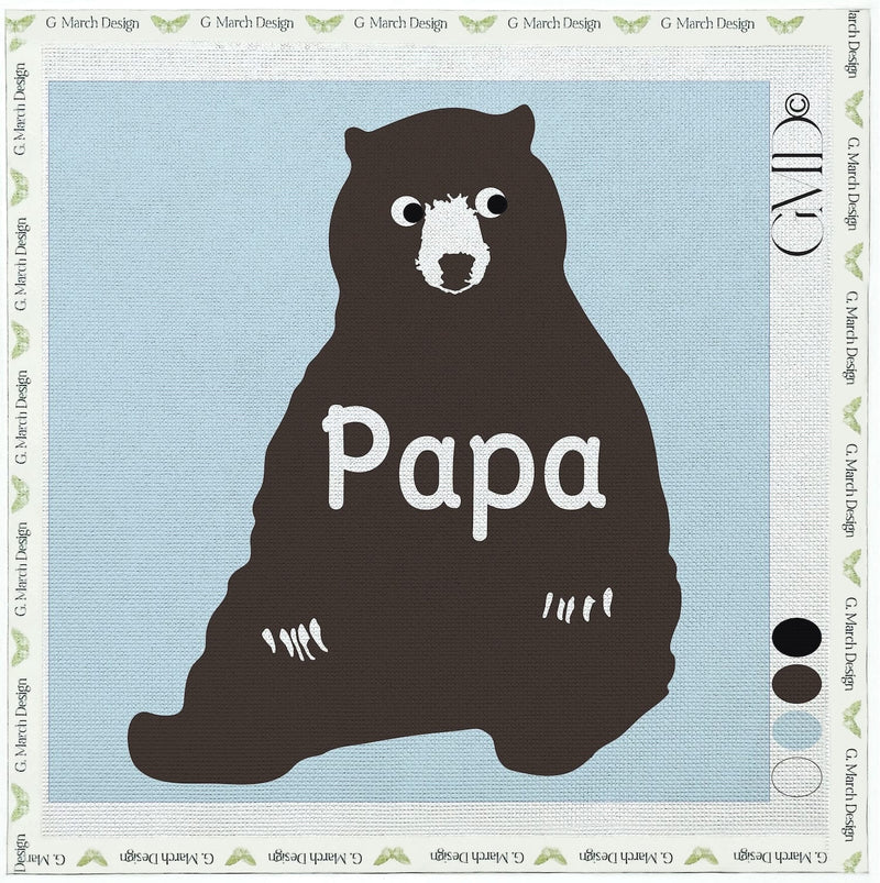 Papa Bear Needlepoint Card Kit | Father's Day Greeting Card