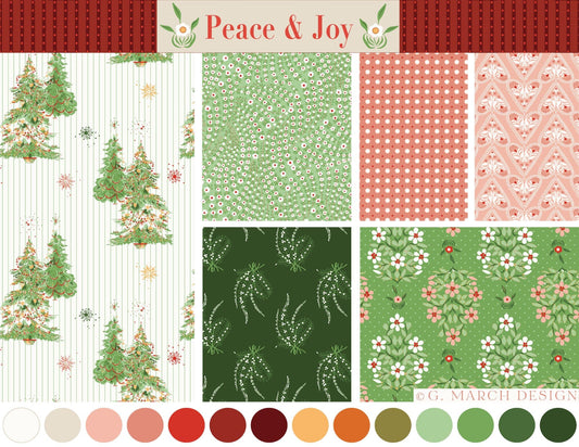 Peace & Joy Surface Pattern Design Collection – Holiday Floral Licensing Collection | G March Design