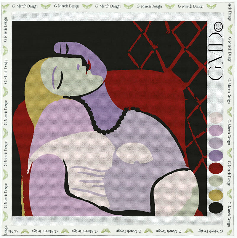 Picasso The Dream Needlepoint Card - Museum Art Greeting Card 1932