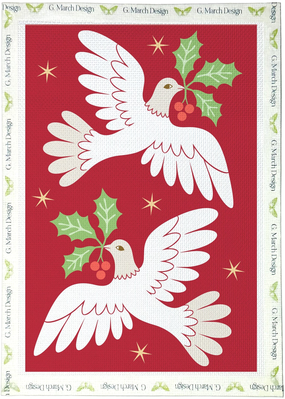 Two Turtle Doves Needlepoint Greeting Card Kit